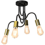 plafon Dow black/gold 4xE27