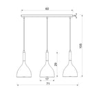 żyrandol listwa Noak white/natural wood 3xE27