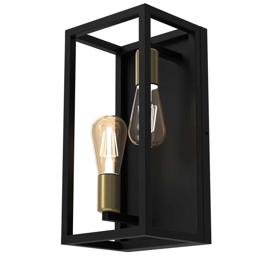 kinkiet Frame black/antic brass 2xE27