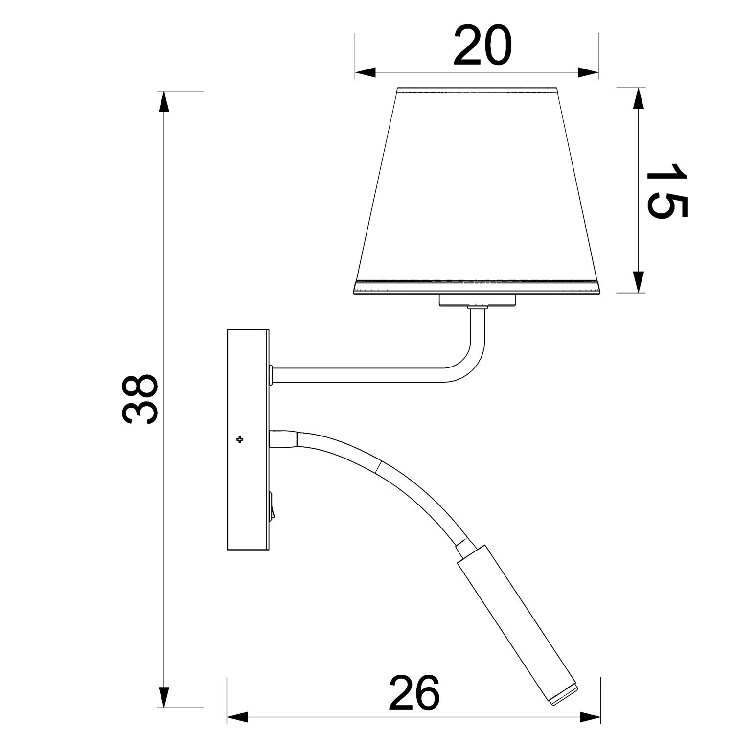 kinkiet Arden G9+E27 white, cone shade dia 130/200, h 150 white 1xE27+1xG9
