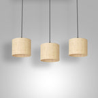 żyrandol listwa, Rattan cylinder shade dia 180, h 150 3xE27