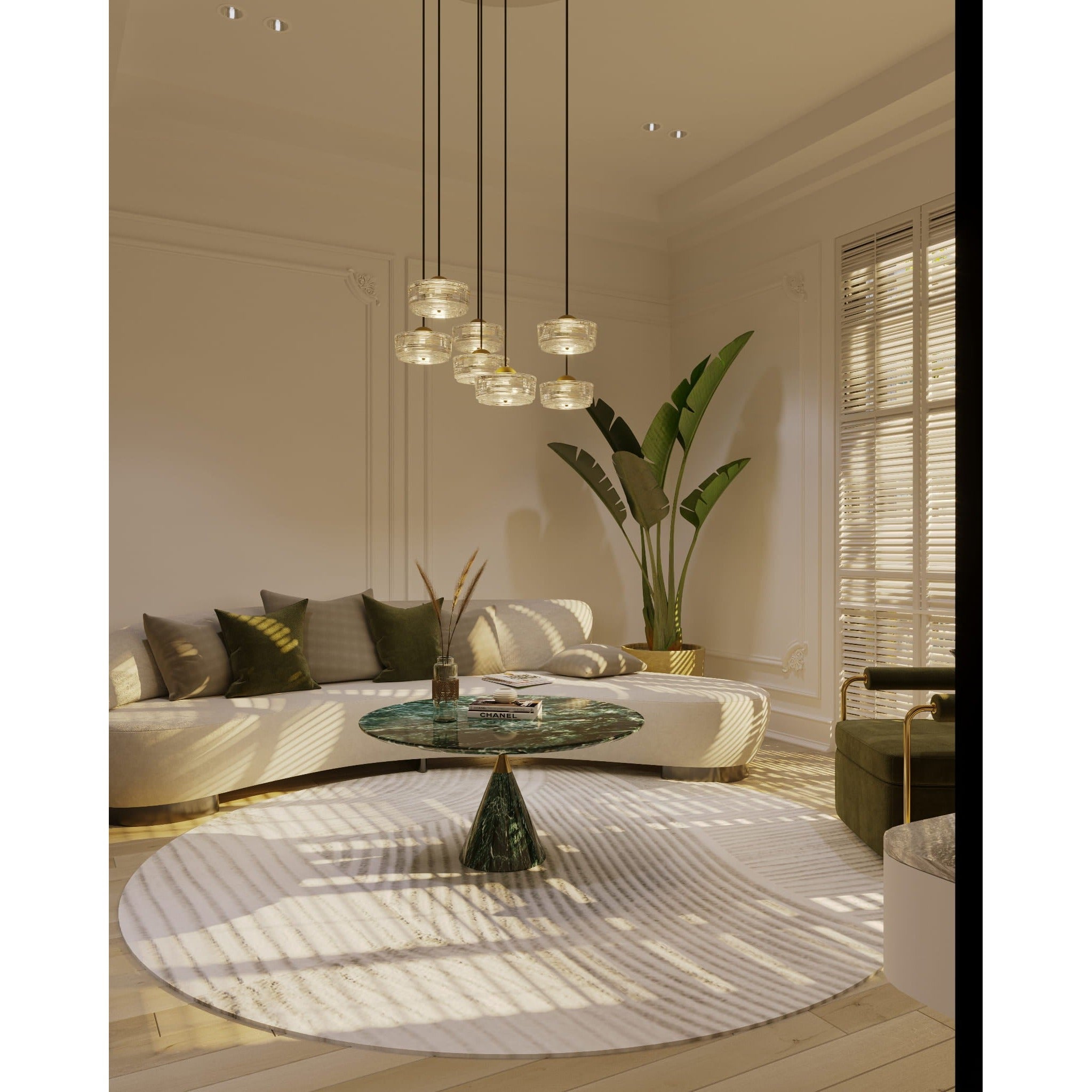Maxlight Lampa wisząca Lipari VII - Aluminium + akryl - Biały + złoty szczotkowany P0544