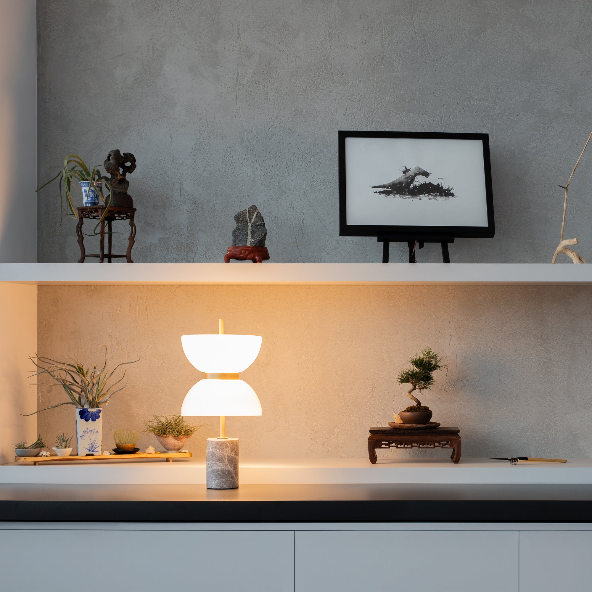 Maytoni Lampa stołowa Kyoto - Metal + marmur - Złoty MOD178TL-L11GR3K