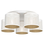 plafon Loft shade white, cylinder shade dia 180, h=150, white/gold 5xE27