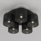 plafon Loft shade black, cylinder shade dia 180, h=150, black 5xE27