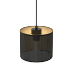 żyrandol Loft shade black, cylinder shade dia 180, h 150 black/gold 1xE27