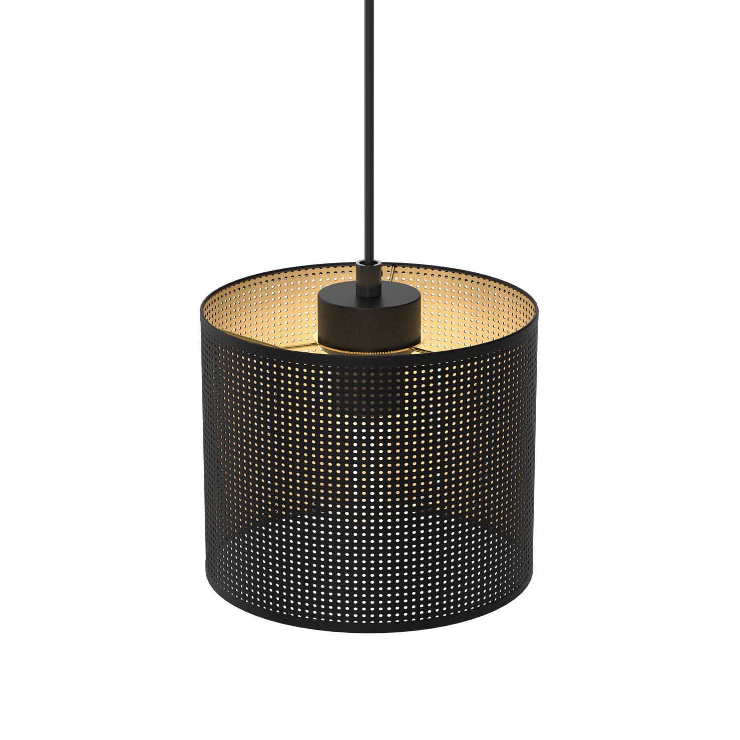 żyrandol Loft shade black, cylinder shade dia 180, h 150 black/gold 1xE27