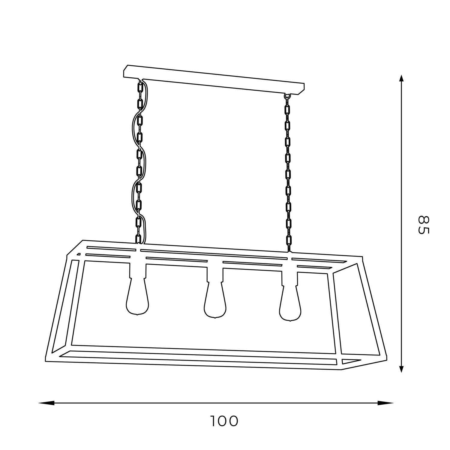 ceiling lamp Frame trapeze 3xE27 (colour black matt)