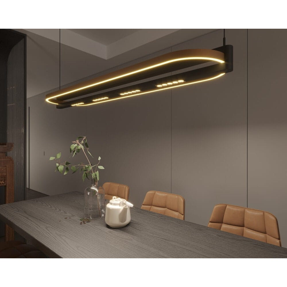 Maxlight Lampa wisząca Singapur Oval - Metal - Czarny + brąz P0553