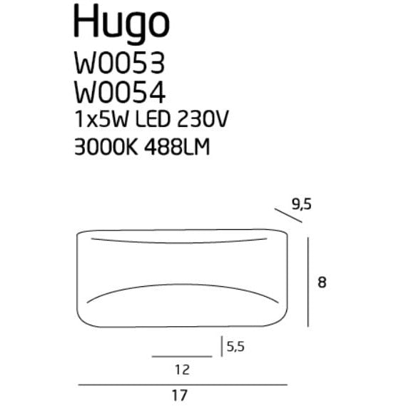 Maxlight Kinkiet Hugo - Aluminium - Biały W0053