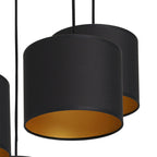 żyrandol Arden talerz dia 440, black, cylinder shade dia 180, h 150 black/gold 5xE27