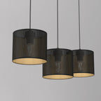 żyrandol Loft shade listwa, black, cylinder shade dia 180, h 150 black/gold 3xE27