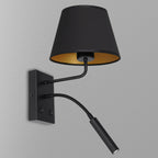 kinkiet Arden G9+E27 black, cone shade dia 130/200, h 150 black/gold 1xE27+1xG9