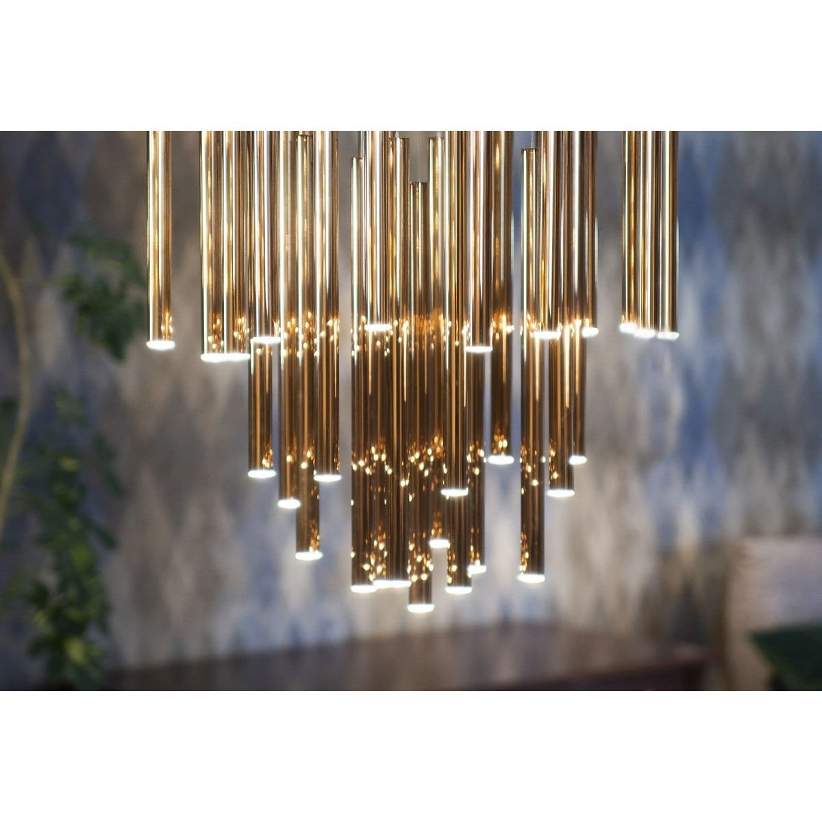 Maxlight Lampa wisząca Organic - Stal nierdzewna + akryl - Złoty P0242D