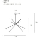 Maxlight Lampa wisząca Spider - Metal + akryl - Złoty P0457