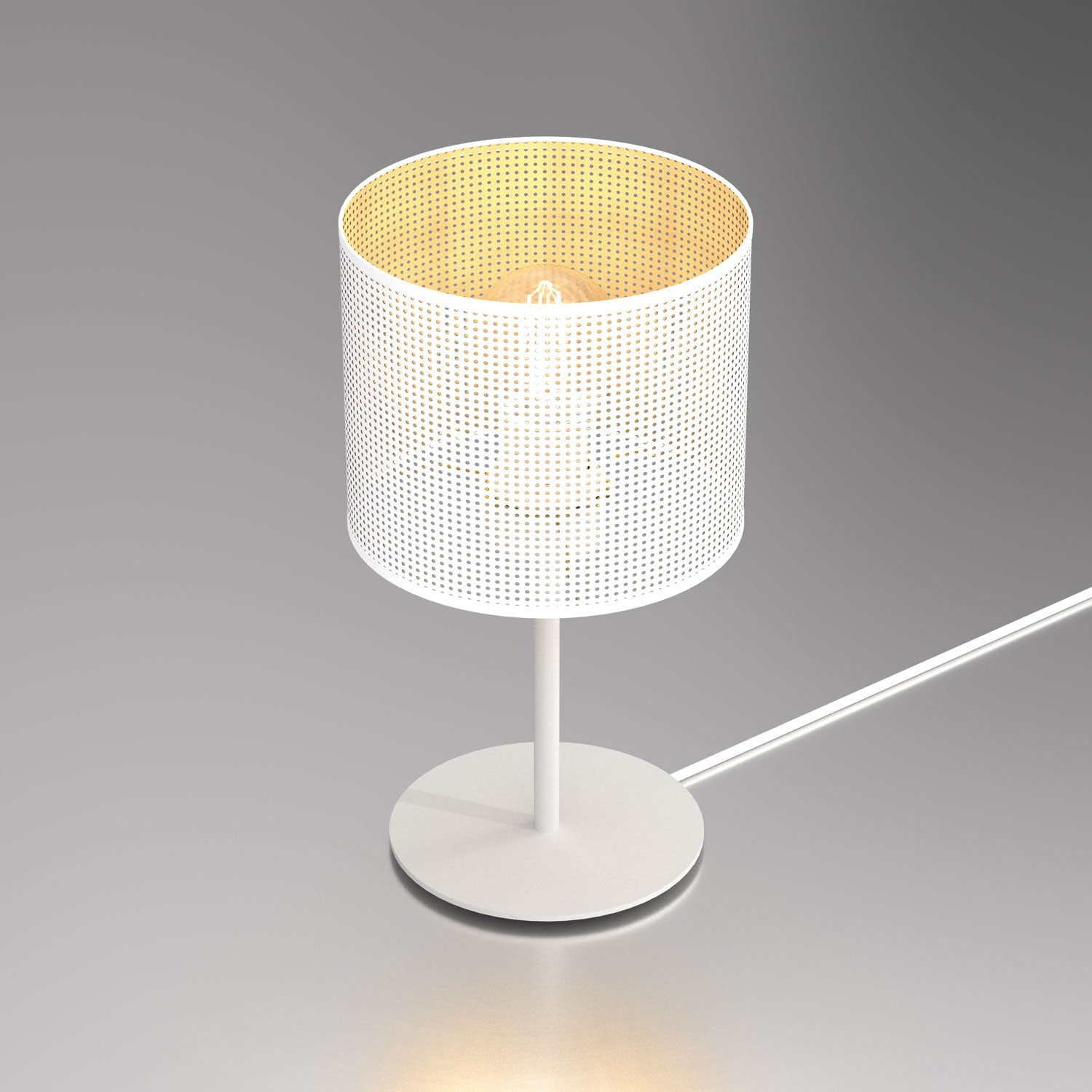 lampka gab. H 34 Loft shade white, cylinder shade dia 180, h 150 white/gold 1xE27