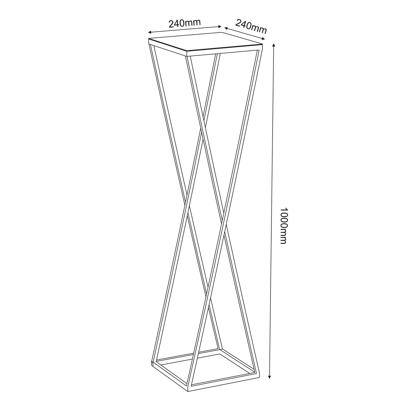 Flower stand Column B 1000x240x240 beige