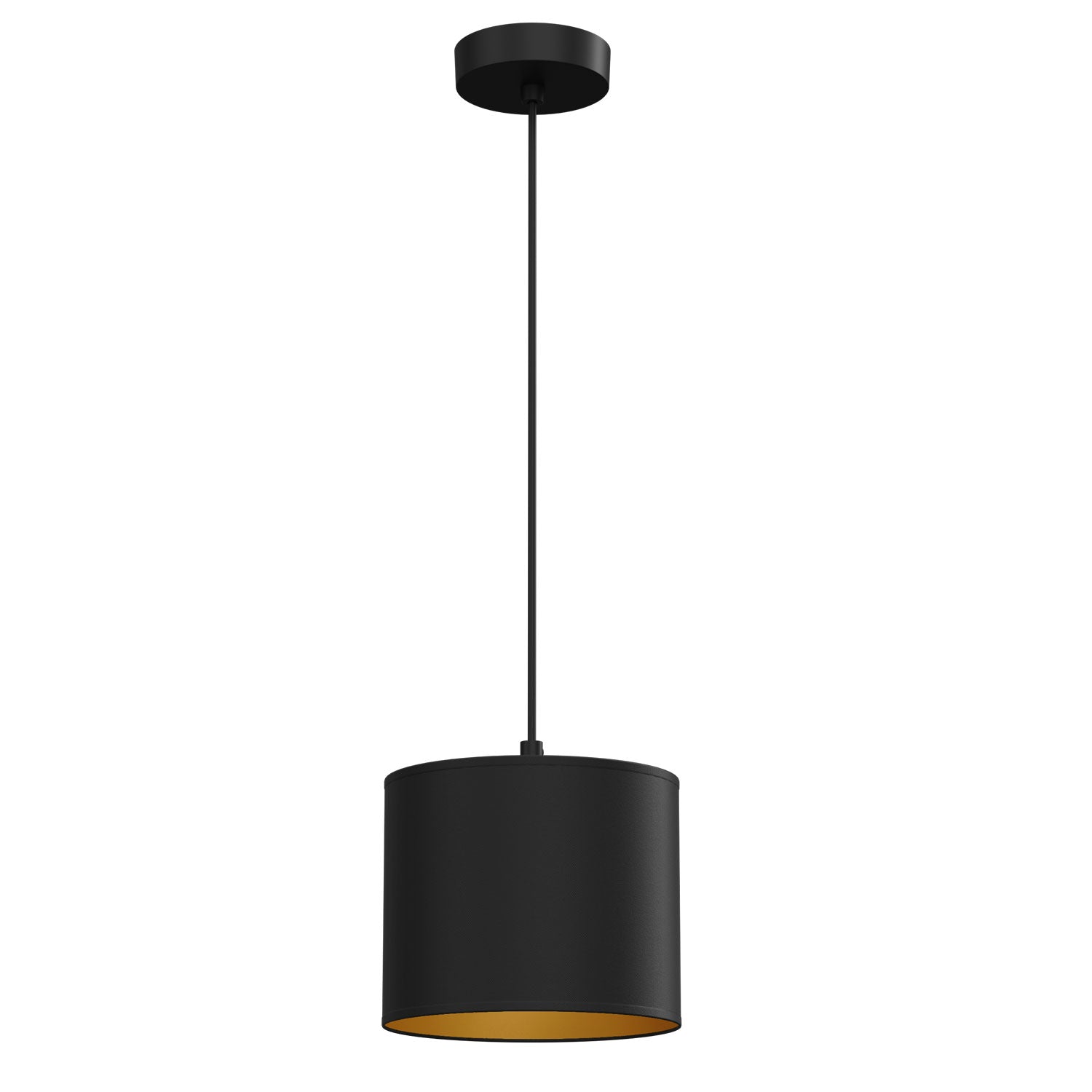 żyrandol Arden black, cylinder shade dia 180, h 150 black/gold 1xE27