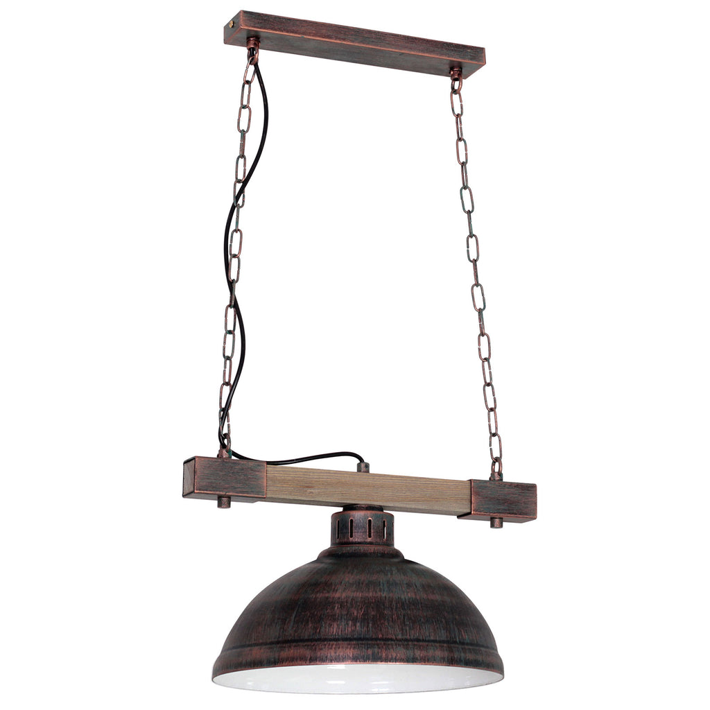 żyrandol Hakon big shade natural wood 1xE27