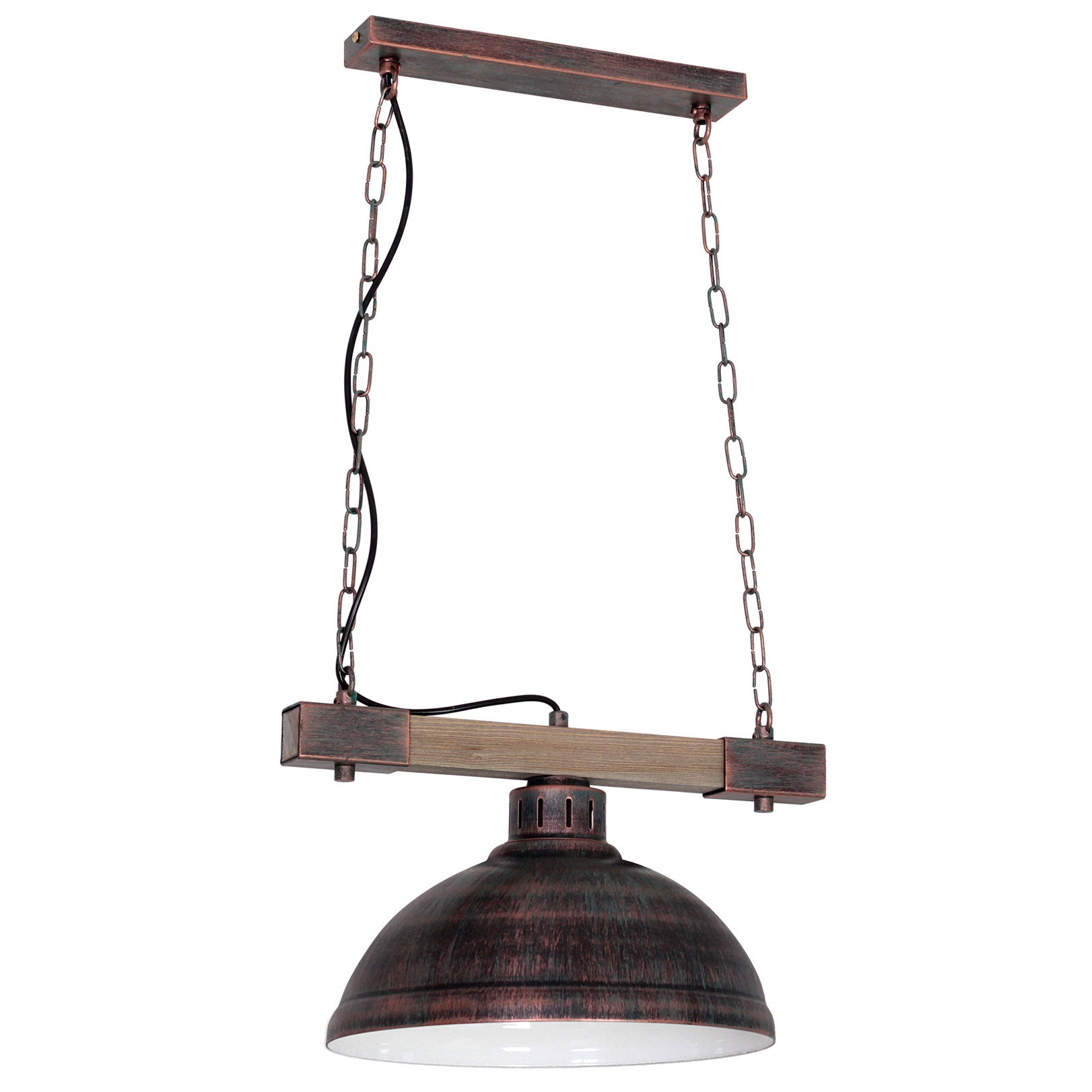żyrandol Hakon big shade natural wood 1xE27