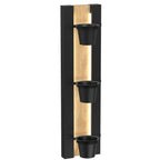 wall mounted 3 x flower pots rack with 2 x LED decoration light
