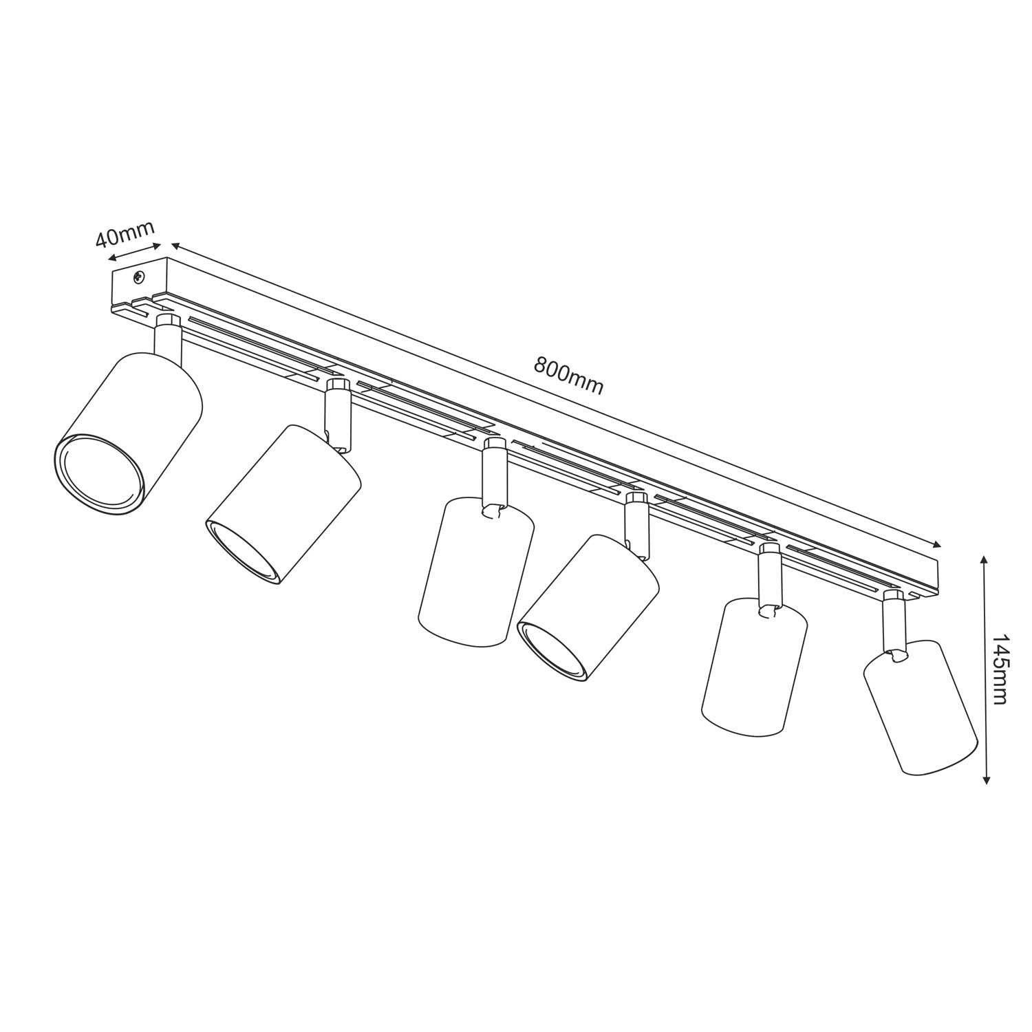 Spot Terra line 800 white/wood/white swivel 6xGU10 (Ceryfikat FSC 100%, SGSCH-COC-070615)