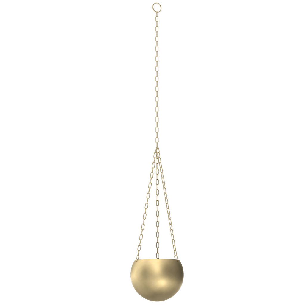 Flower pot with hanging chains gold