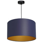 żyrandol Arden black, cylinder shade dia 400, h 250 navy blue/gold 1xE27