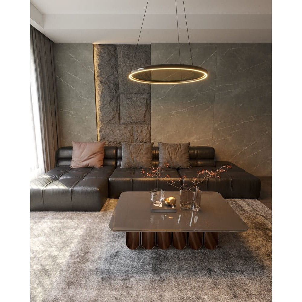 Maxlight Lampa wisząca Qled z pilotem - Metal + pmma - Czarny P0557