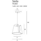 Maxlight Lampa wisząca Seda - Metal + akryl - Złoty P0384
