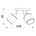 spot Rattan plate dia 200 black, shade dia 100, h 100, 3xE27