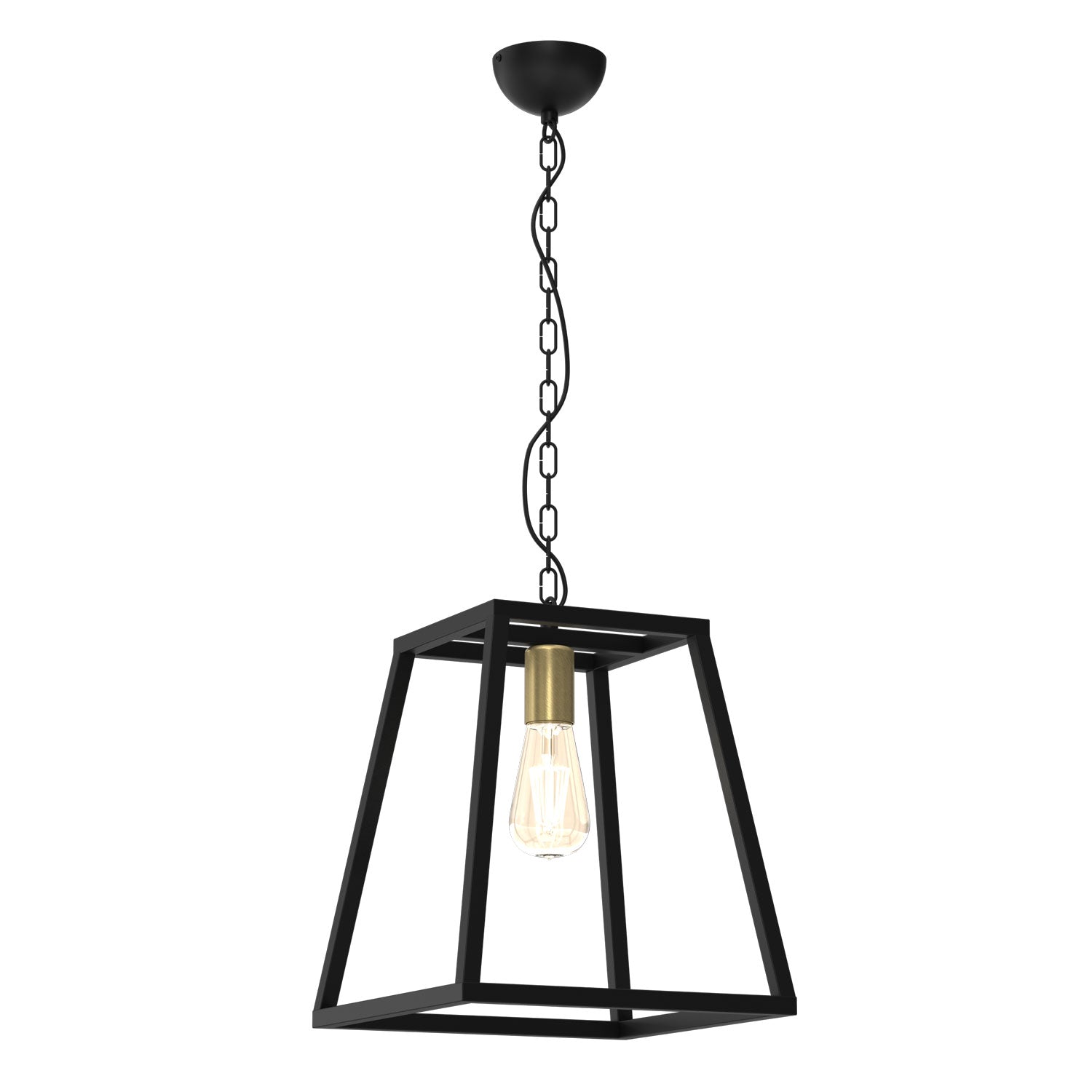 żyrandol Frame black/antic brass 1xE27