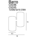 Maxlight Oprawa natynkowa Barro I - Metal - Czarny C0035