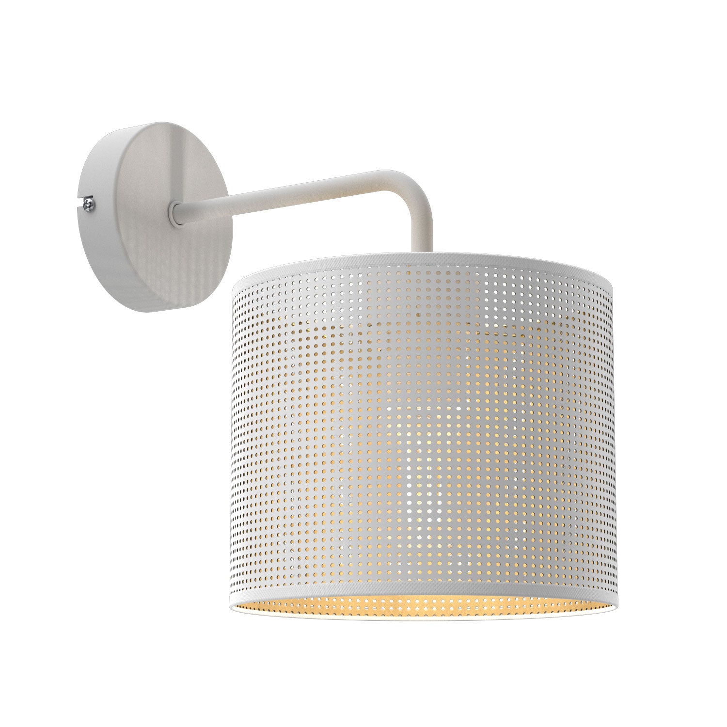 kinkiet Loft shade white, cylinder shade dia 180, h 150 white/gold 1xE27