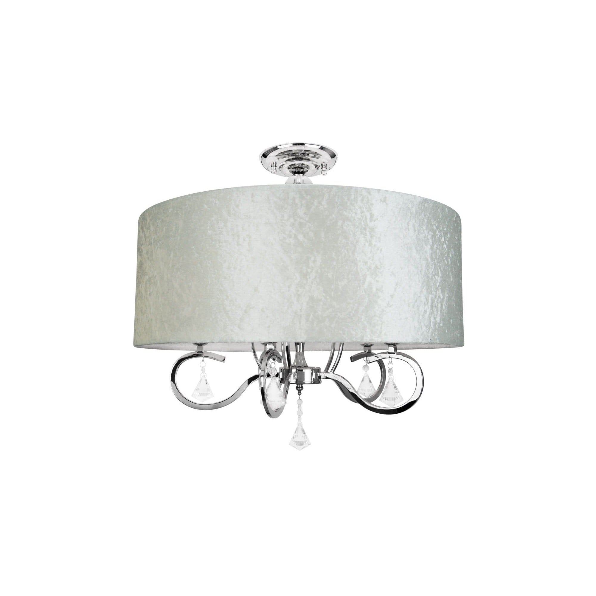 Maxlight Plafon Amsterdam 60cm - Metal + szkło + tkanina + akryl - Chrom C0060