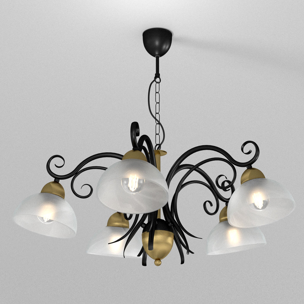 żyrandol Aurora black/brass 5xE27