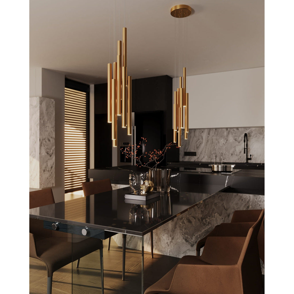 Maxlight Lampa wisząca Organic - Stal nierdzewna + akryl - Złoty szczotkowany P0524D