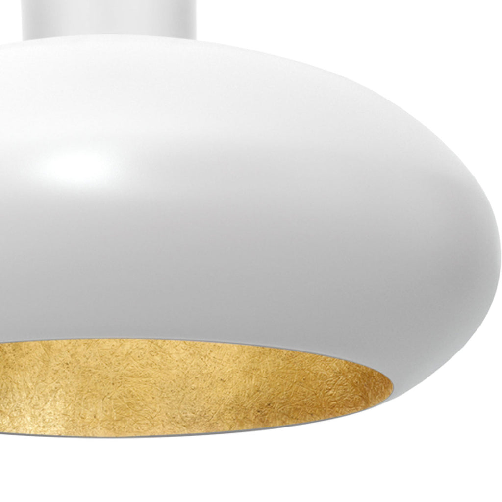 plafon Compo, oval (dia 500) white/gold 1xE27