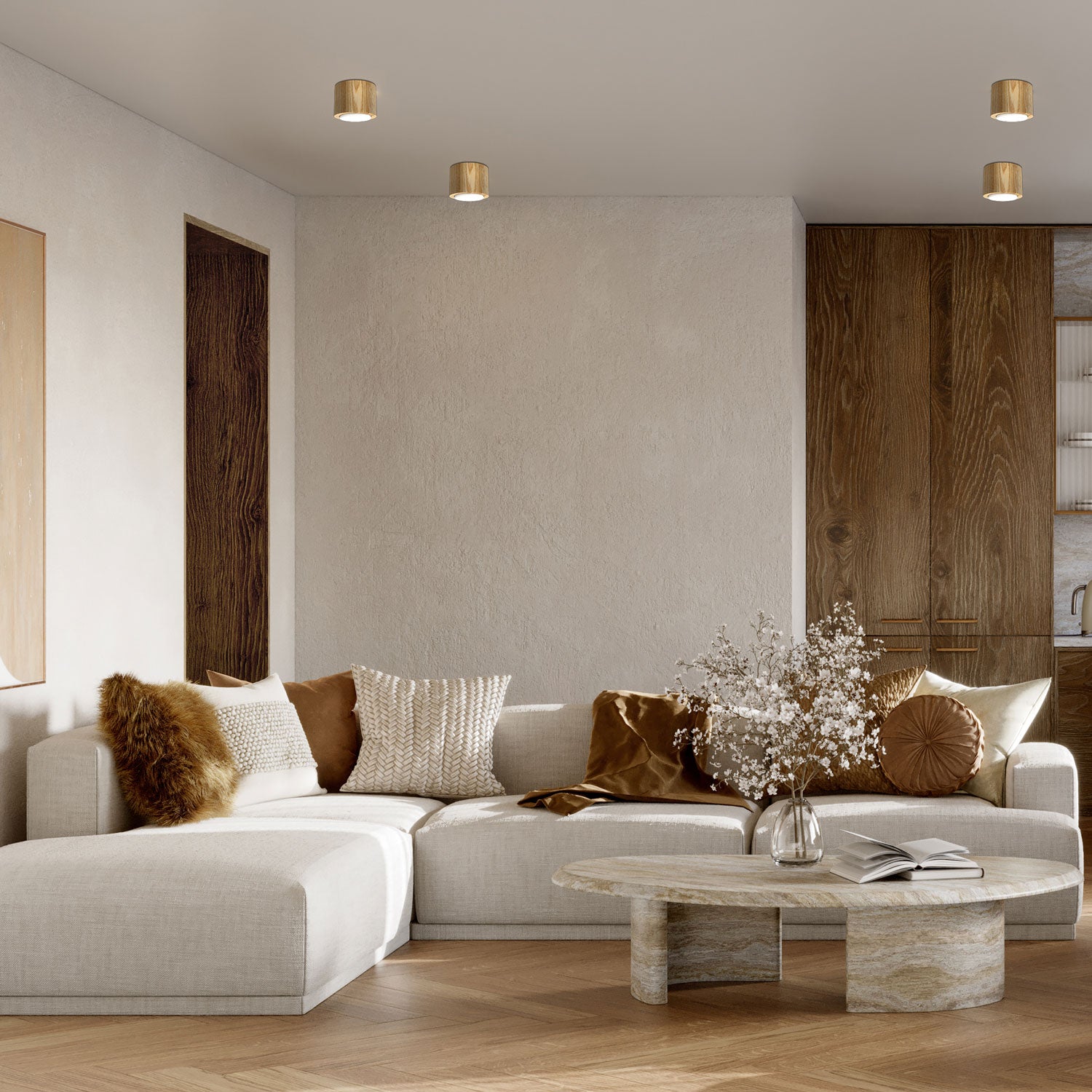 Downlight round wood 1xGX53 (Ceryfikat FSC 100%, SGSCH-COC-070615)