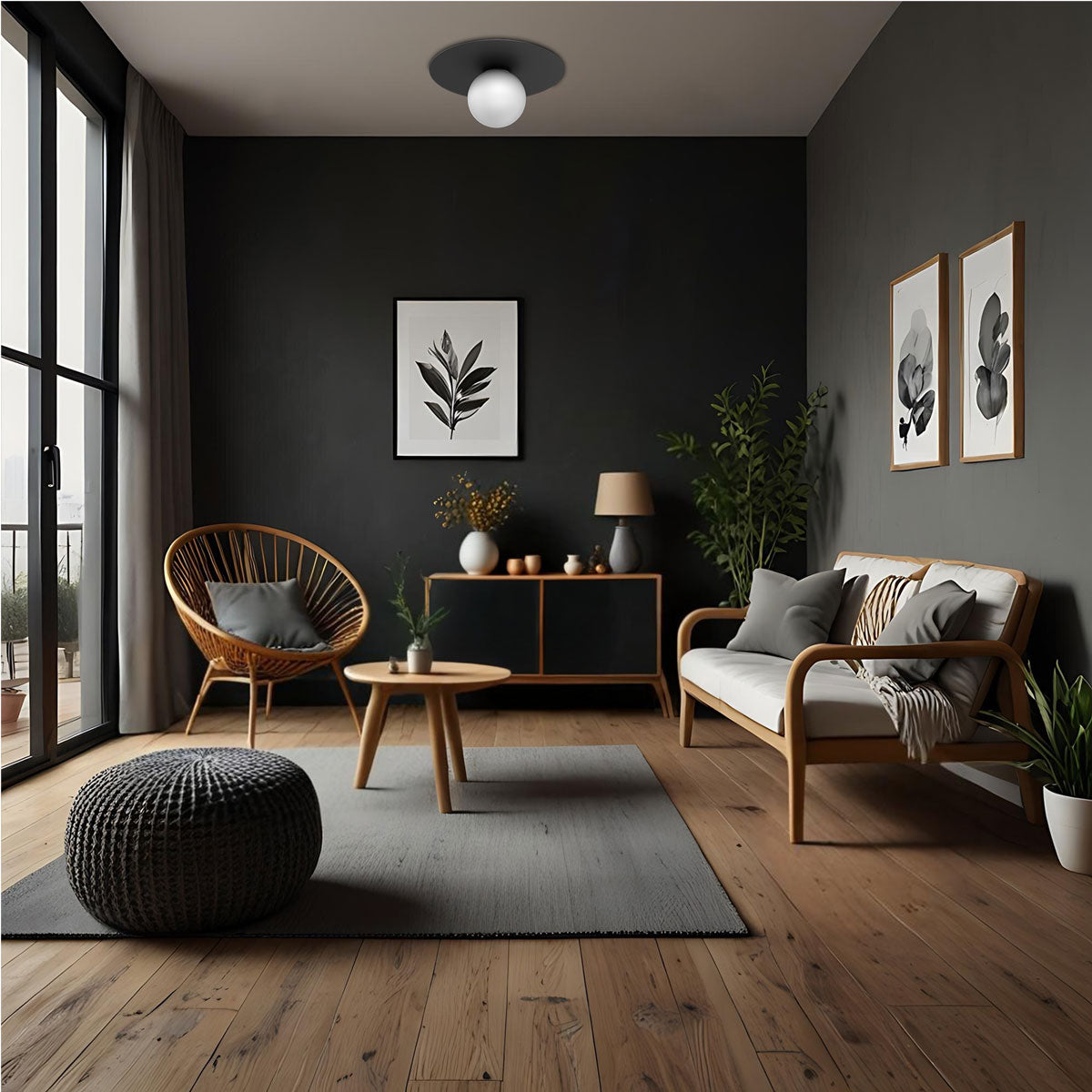 plafon Flat black (glass 2815) 1xE27