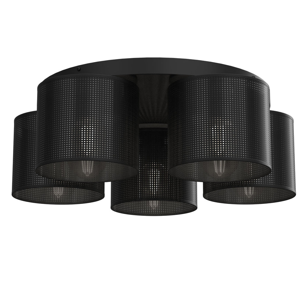 plafon Loft shade black, cylinder shade dia 180, h=150, black 5xE27