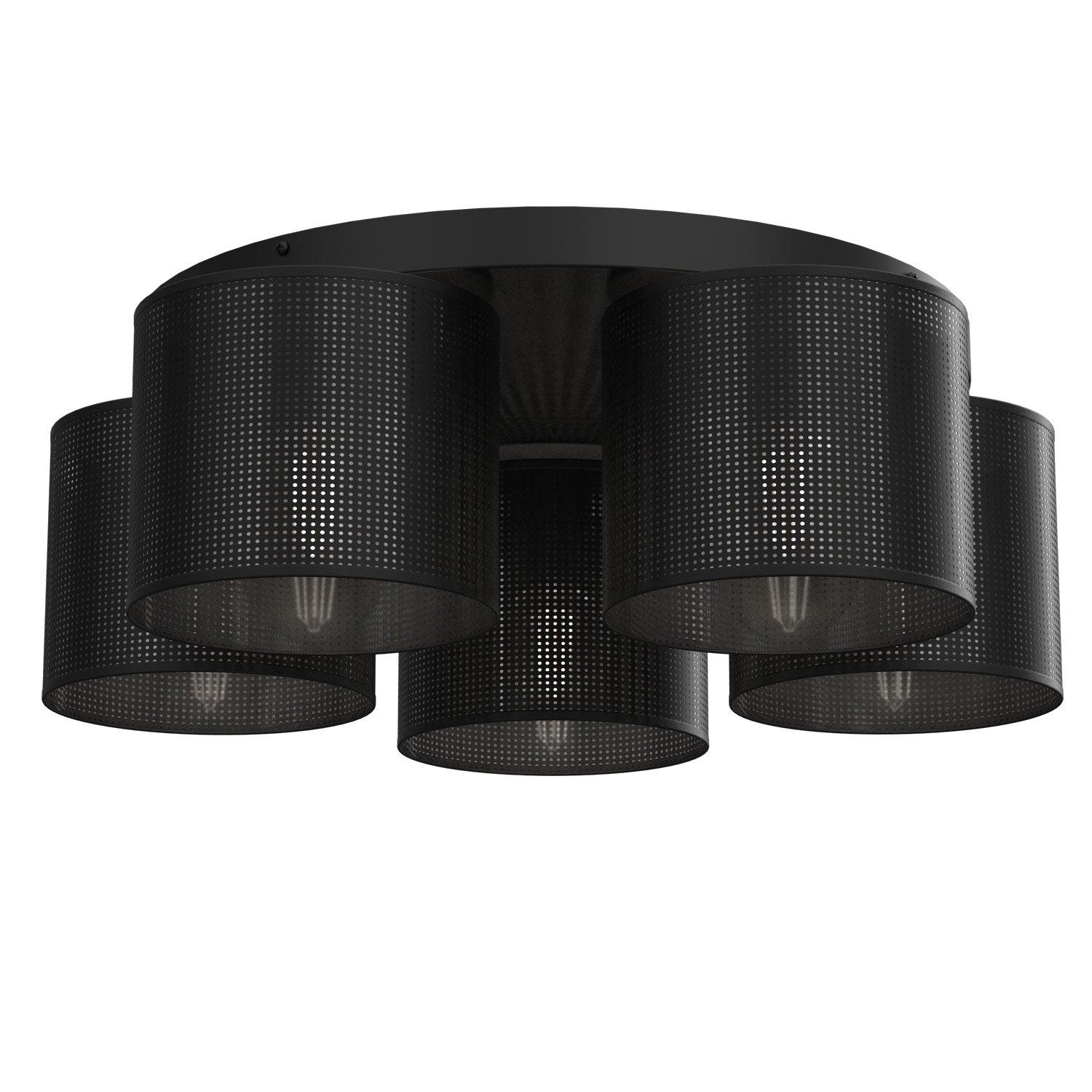 plafon Loft shade black, cylinder shade dia 180, h=150, black 5xE27