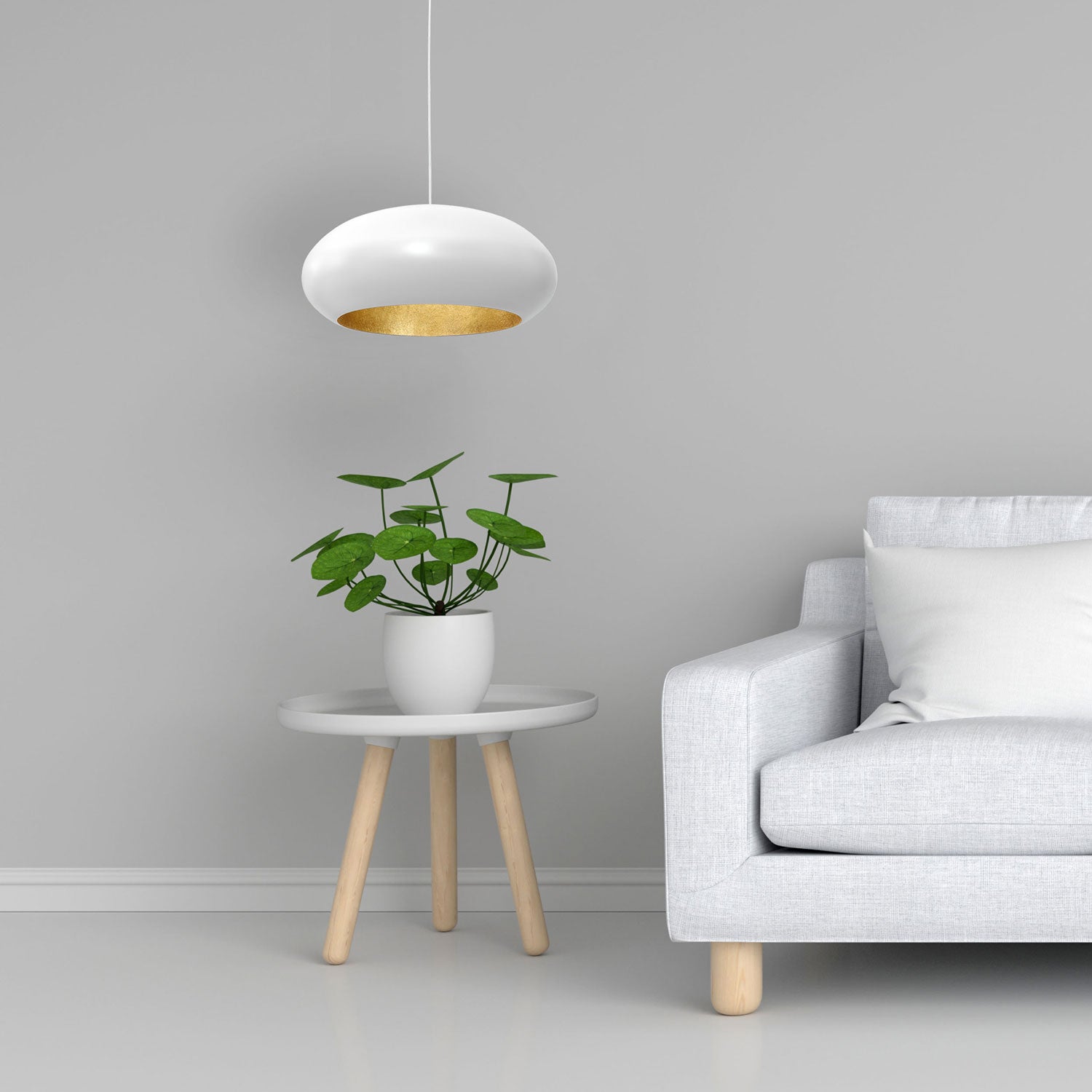żyrandol Compo oval (dia 500) white/gold 1xE27