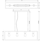 żyrandol Frame black/antic brass 4xE27