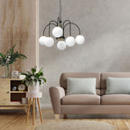 żyrandol Cambridge (glass 2815) black/brass 6xE14