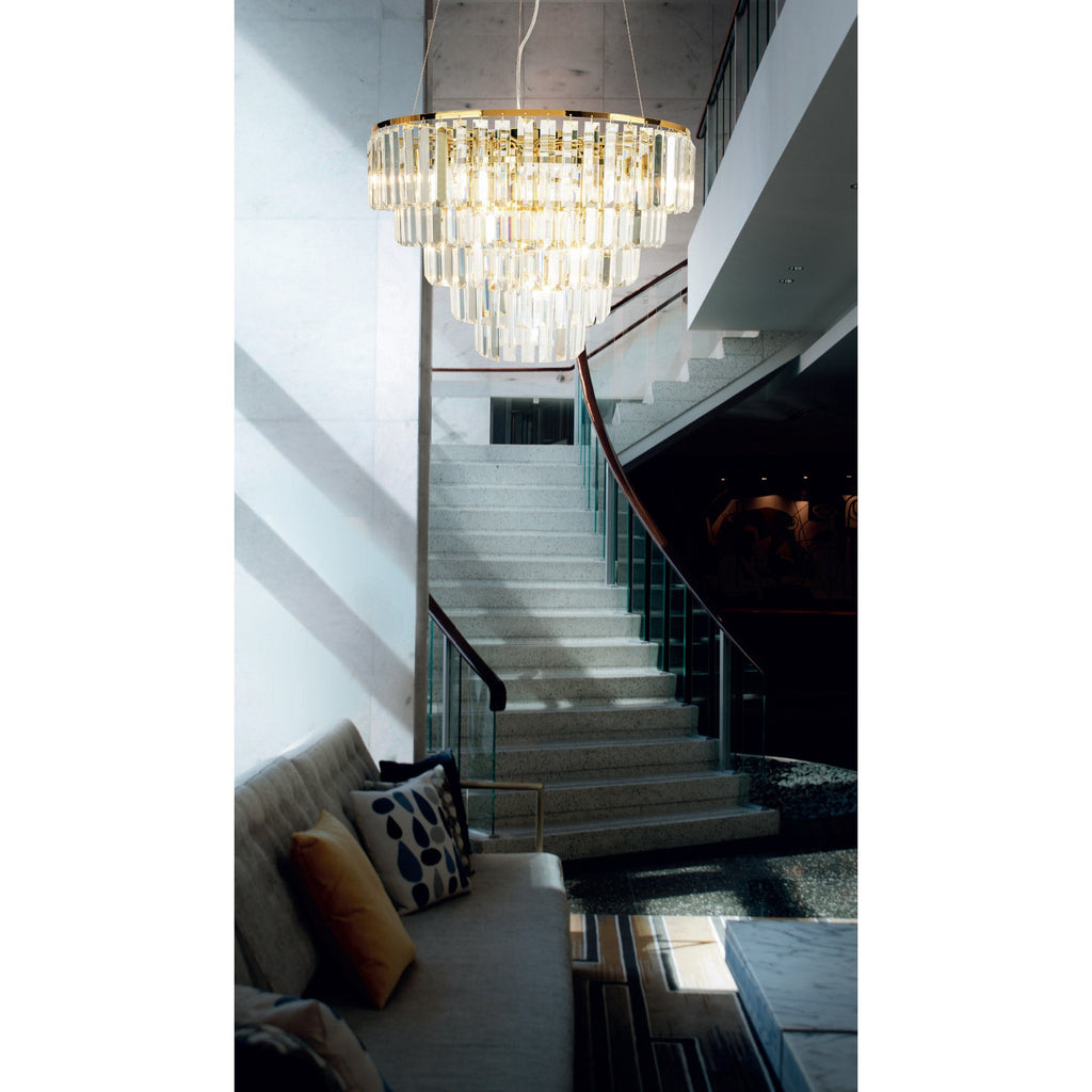 Maxlight Lampa wisząca Monaco 60cm - Metal + szkło - Złoty P0424