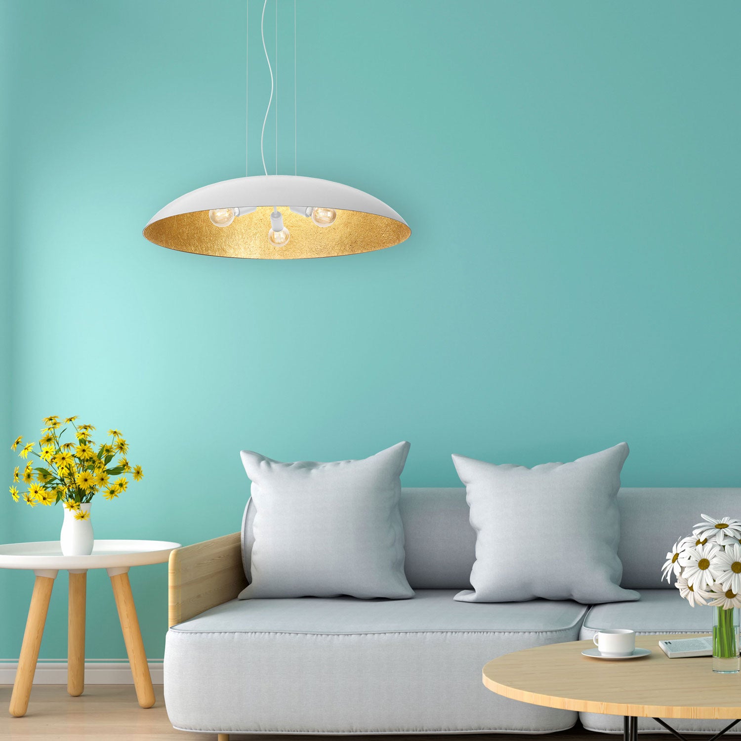 żyrandol Compo flat (dia 1000) white/gold 3xE27