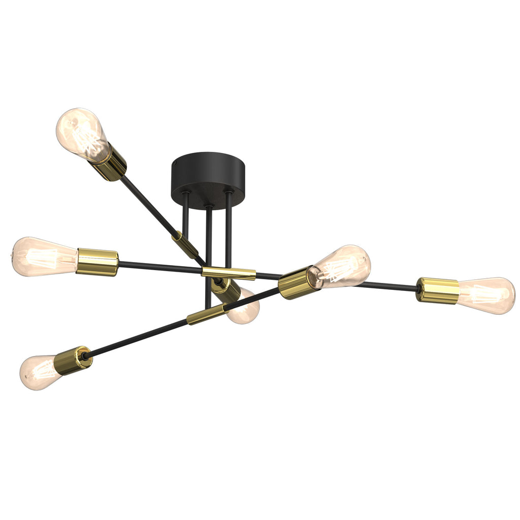 żyrandol Flame black/gold 6xE27