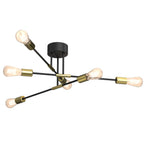 żyrandol Flame black/gold 6xE27
