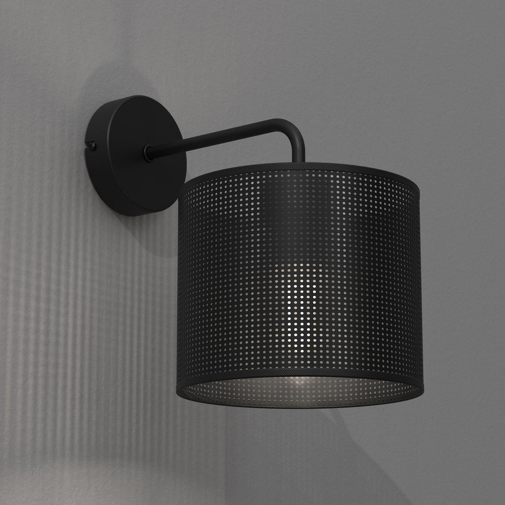 kinkiet Loft shade black, cylinder shade dia 180, h 150 black 1xE27
